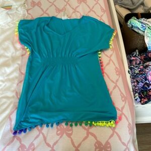 Hobie blue tassel girls beach coverup